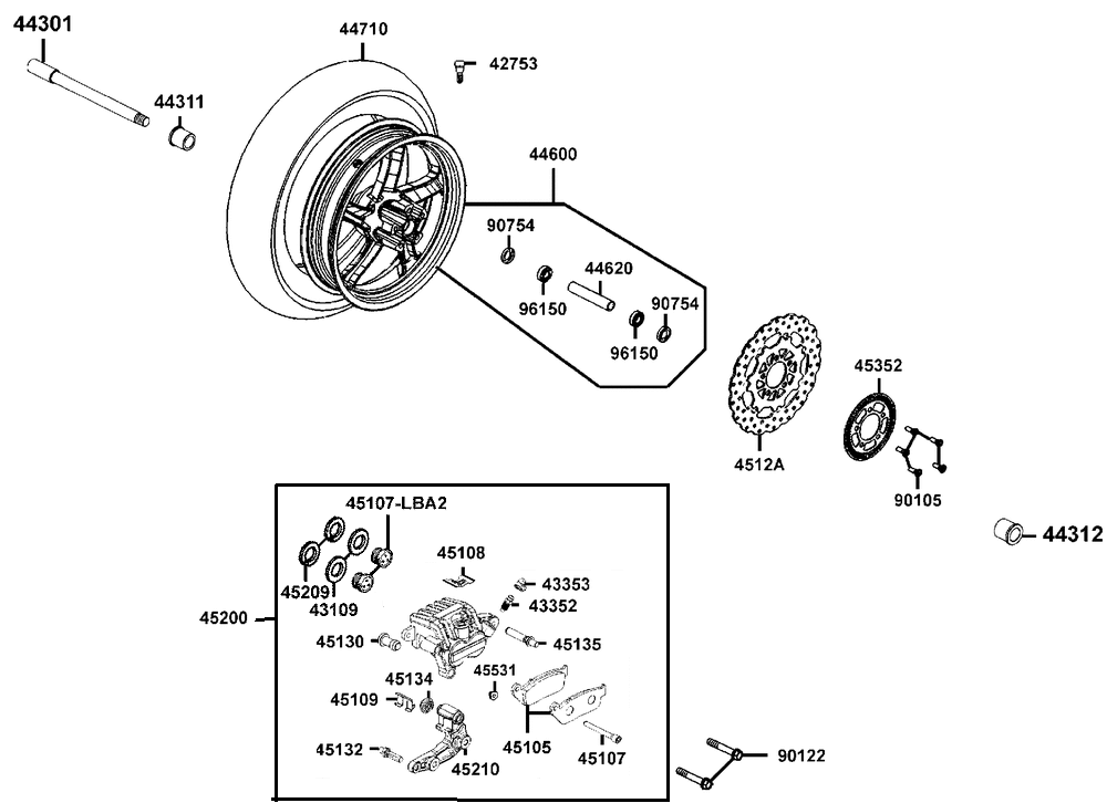 Vorderrad mit Bremse