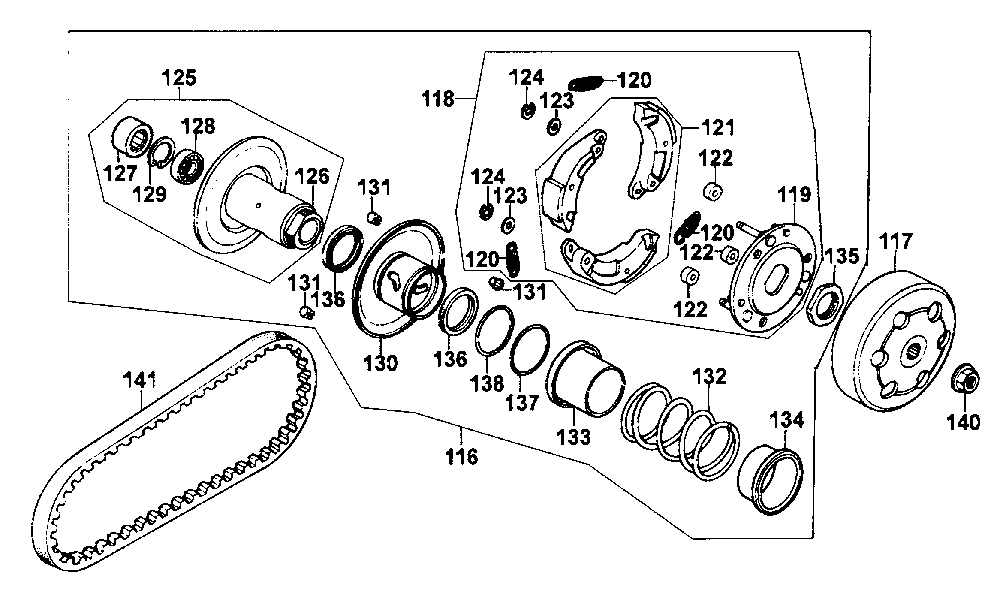 Fliehkraftkupplung Hi.- Antrieb
