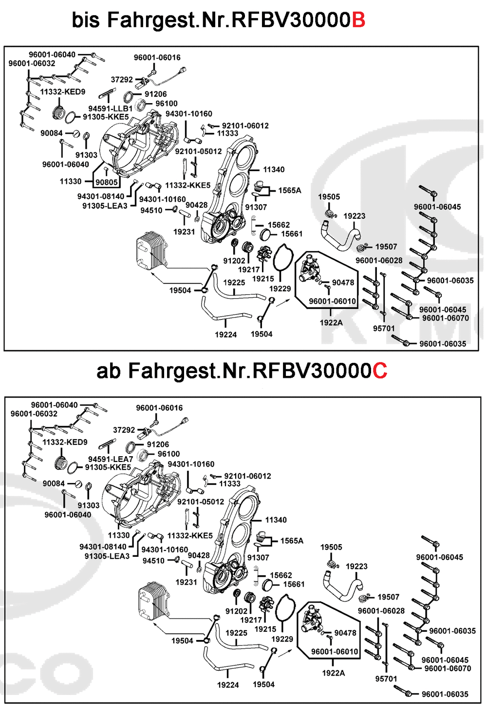 Gehäusedeckel rechts-Wasserpumpe