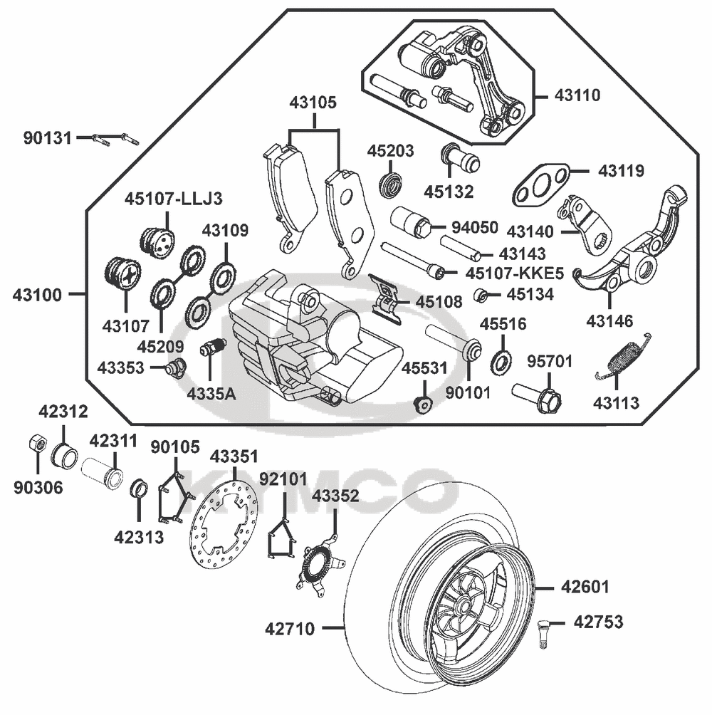 Hinterrad-Bremssattel-Scheibe