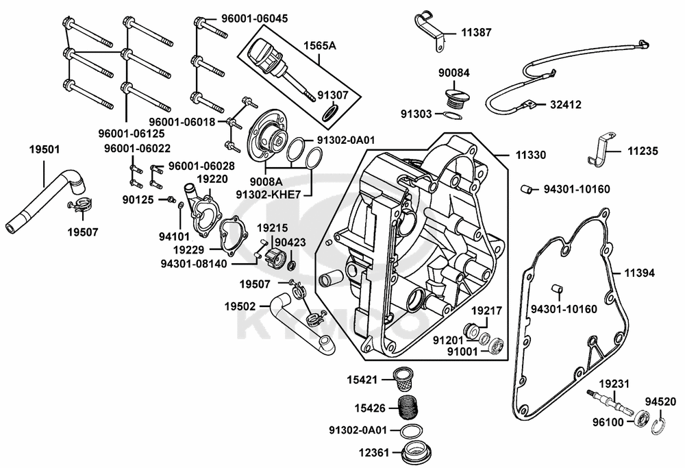 Gehäusedeckel rechts-Wasserpumpe
