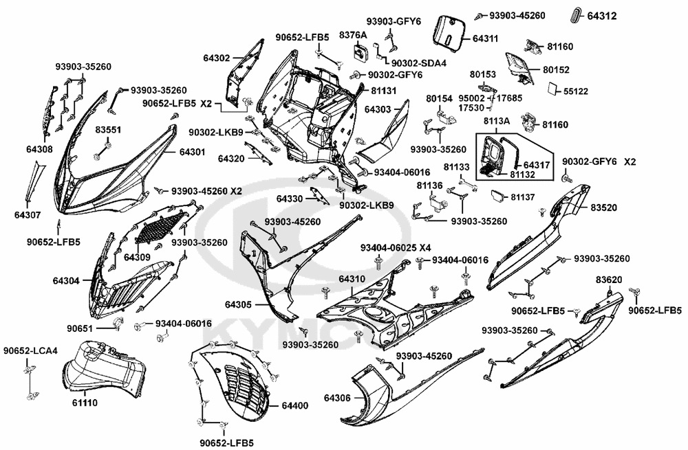 Vordere Verkleidung & Trittbrett