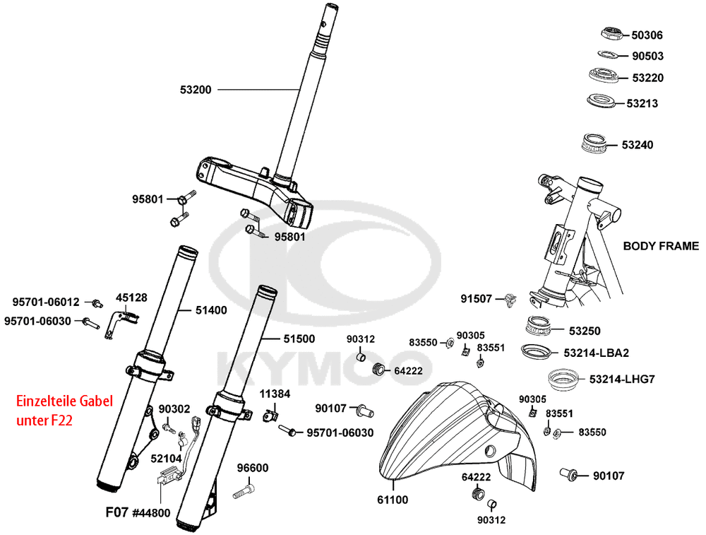 Gabeljoch-Lenkkopflager