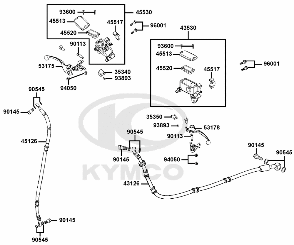 Hauptbremszylinder vorne & Bremsschläuche