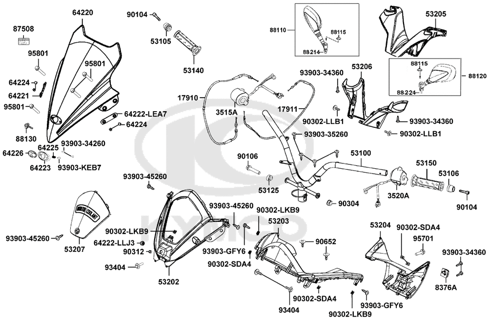 Lenker, Spiegel & Bowdenzüge
