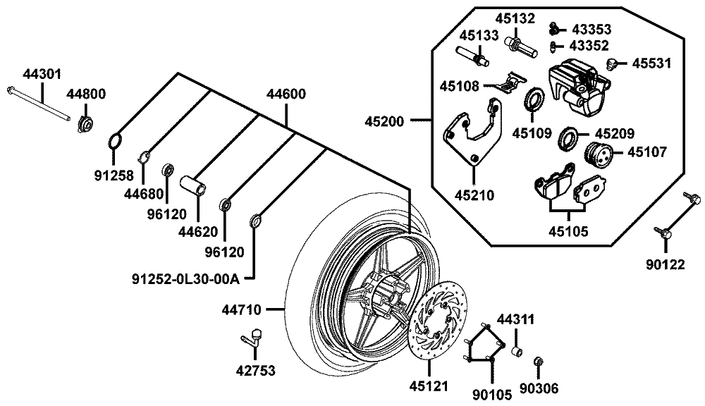 Vorderrad mit Bremse