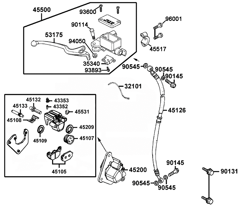 Hauptbremszylinder vorne & Bremsschläuche
