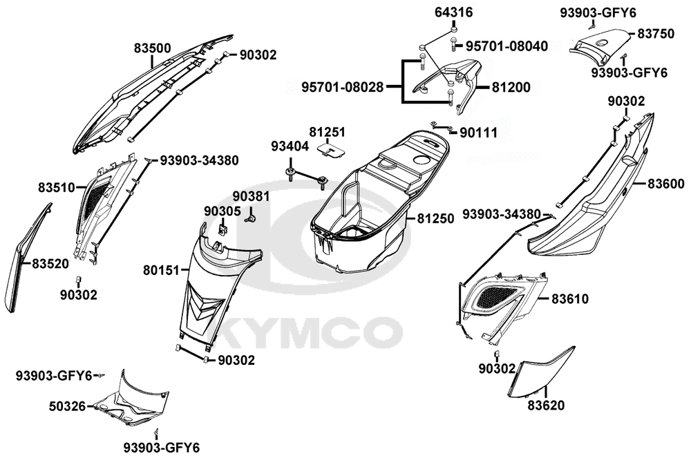 Hintere Verkleidungen & Helmfach