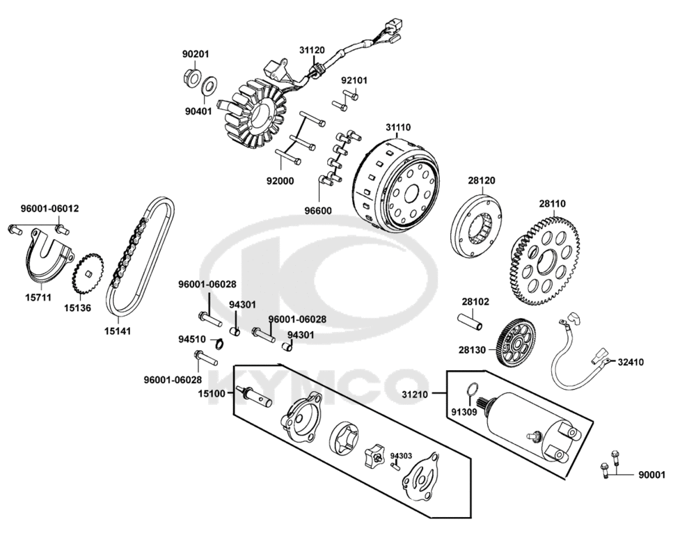 Lichtmaschine, Ölpumpe-Anlasser