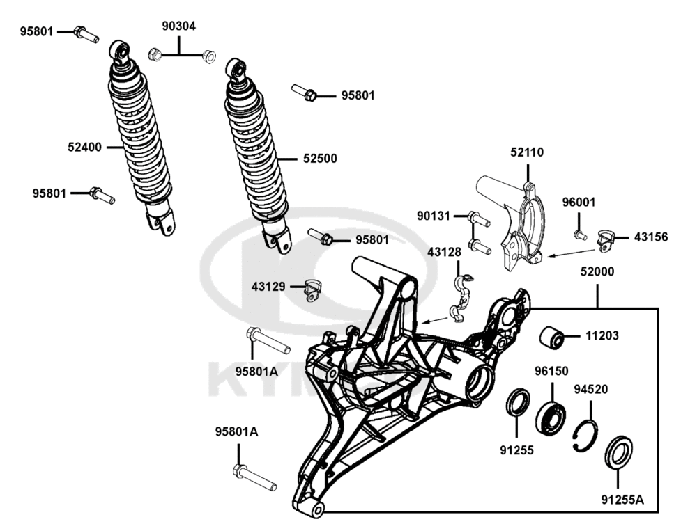Stoßdämfer hinten & Schwingarm