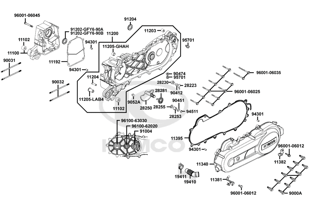 Kurbelgehäuse - Variomatikdeckel
