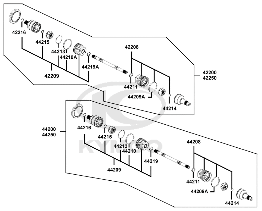 Einzelteile Antriebswelle