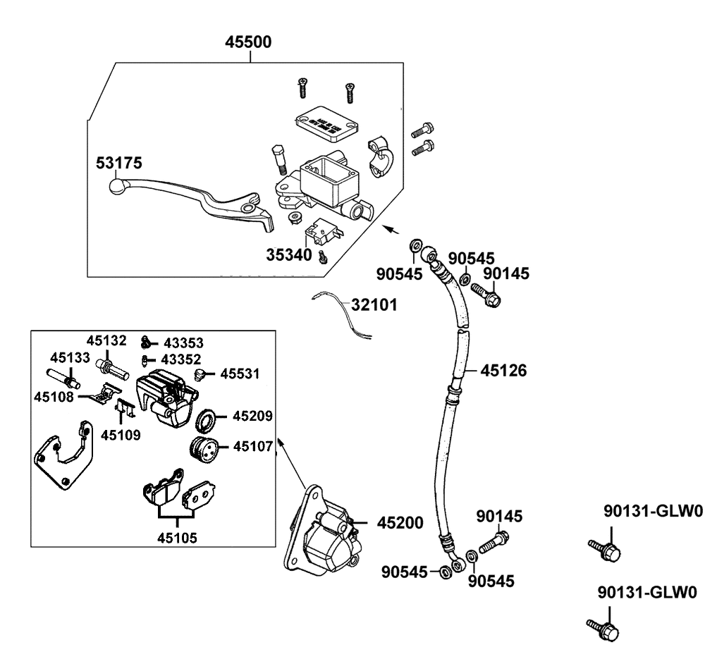 Hauptbremszylinder vorne & Bremsschläuche