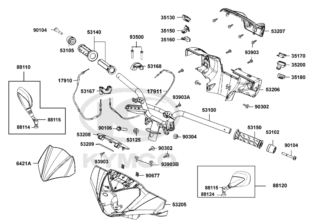 Lenker, Spiegel & Bowdenzüge
