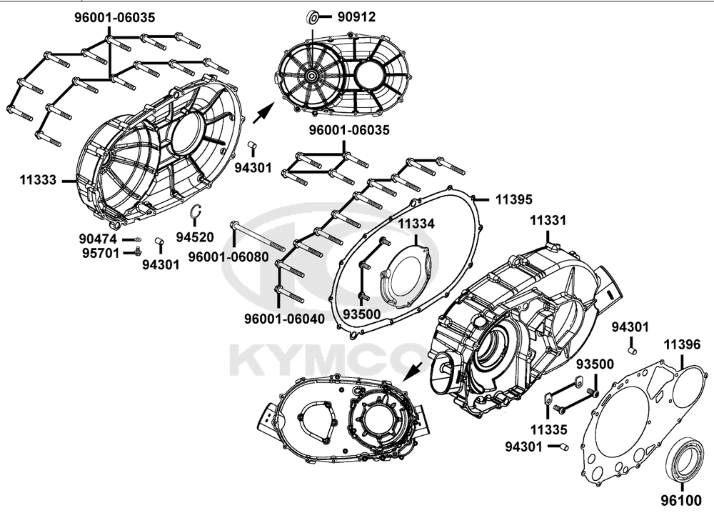 Kurbelgehäusedeckel rechts-Vario