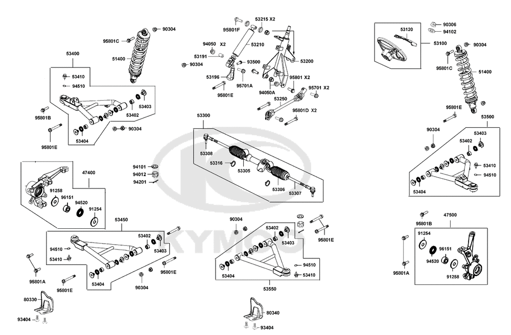 Federbeine, Radaufhängung vorne 
