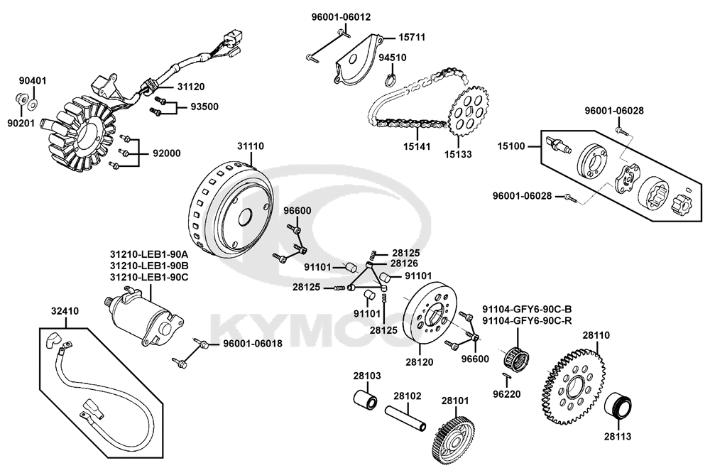 Lichtmaschine, Ölpumpe-Anlasser