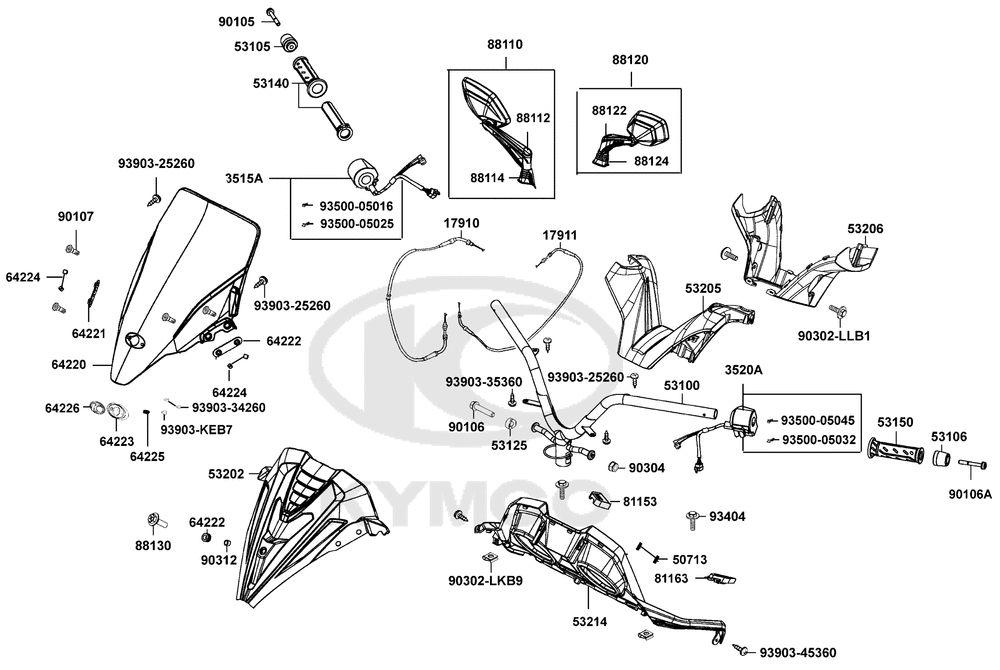 Lenker, Spiegel & Bowdenzüge