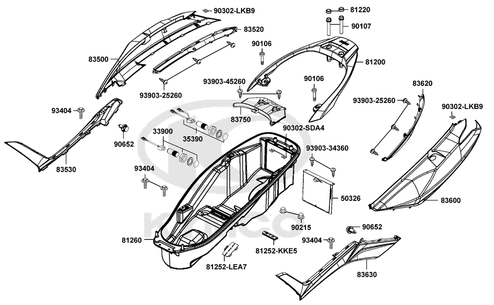 Verkleidung hinten & Helmfach