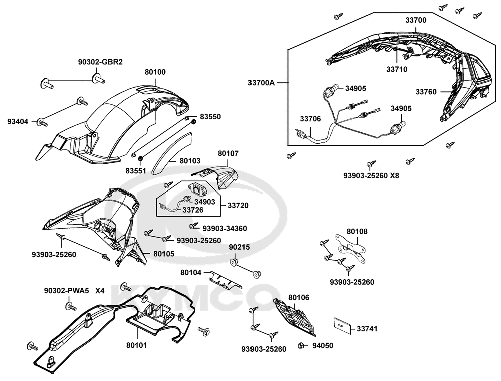 Rücklicht & hintere Radabdeckung
