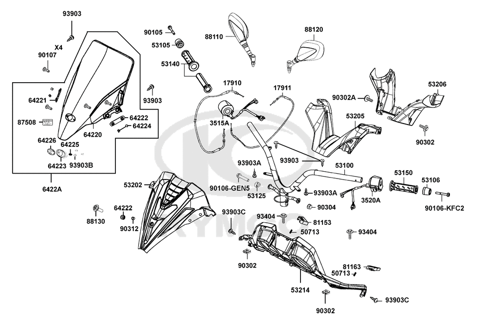 Lenker, Spiegel & Bowdenzüge