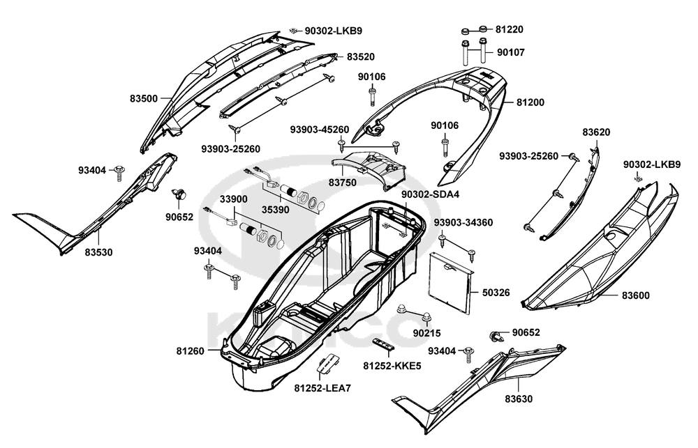 Verkleidung hinten & Helmfach