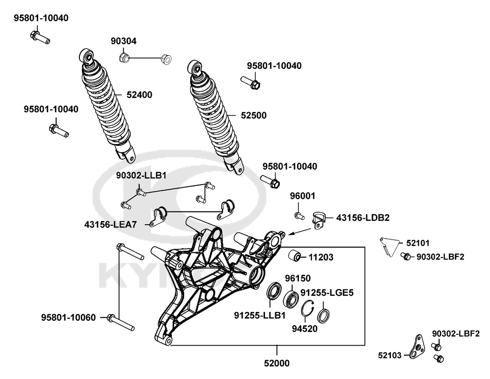 Stoßdämpfer hinten & Schwingarm