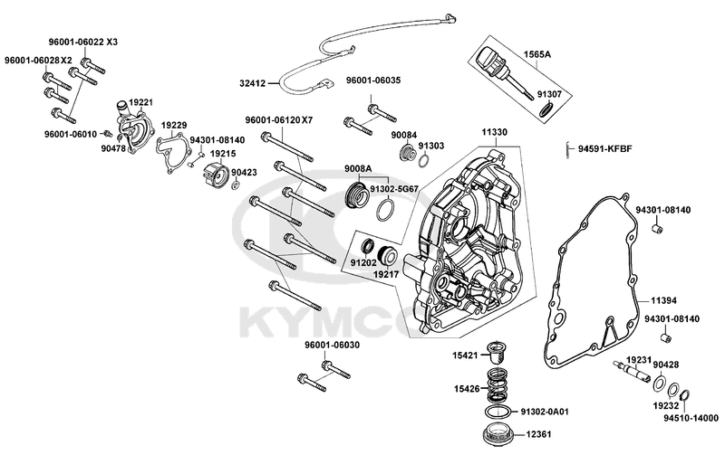 Gehäusedeckel rechts-Ölfilter-Wa
