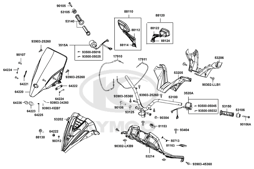 Lenker, Spiegel & Bowdenzüge