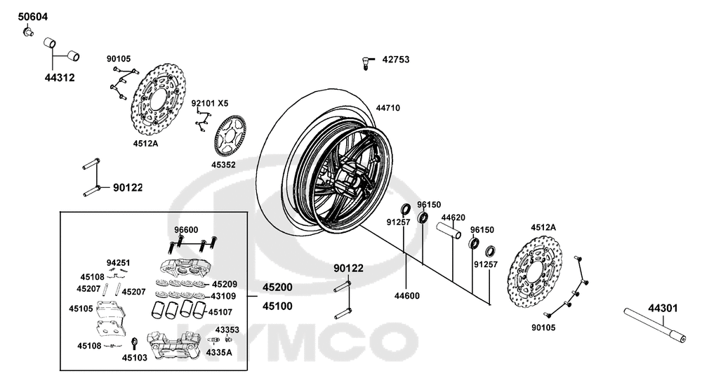 Vorderrad mit Bremse