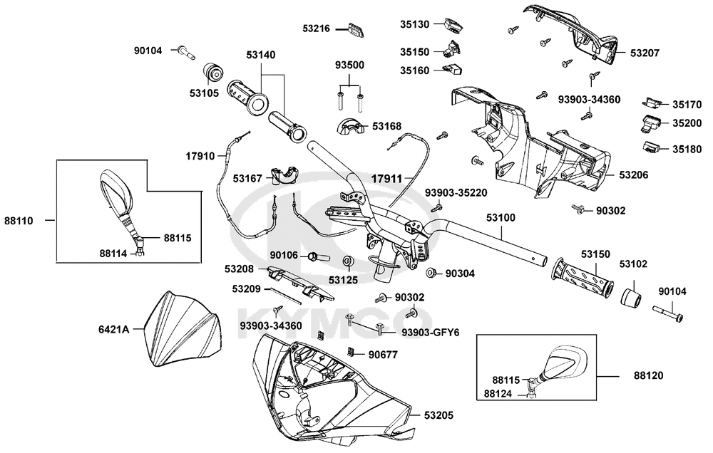 Lenker, Spiegel & Bowdenzüge