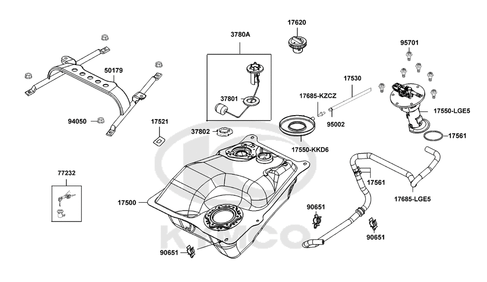 Tank, Benzinpumpe & Tankschloss