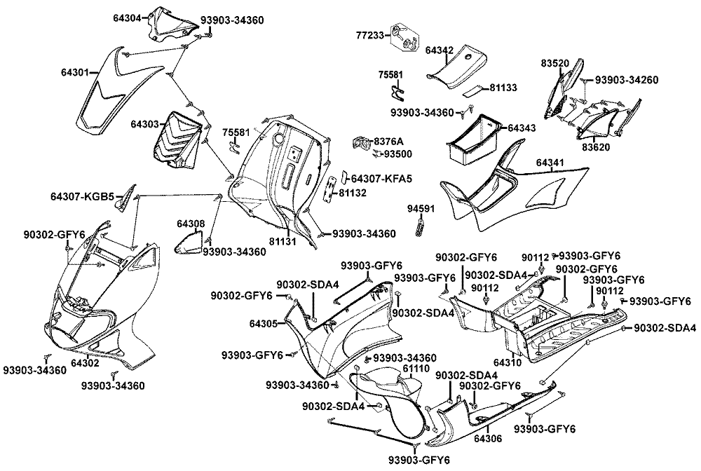 Vordere Verkleidung & Trittbrett