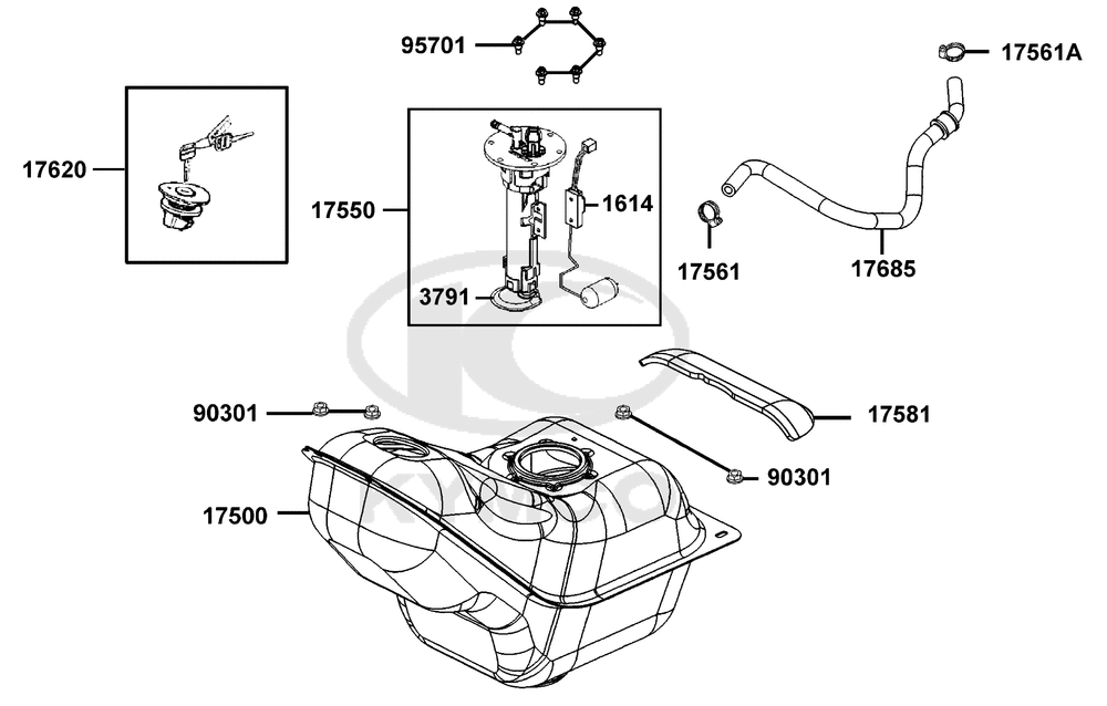 Tank, Benzinpumpe & Tankschloss