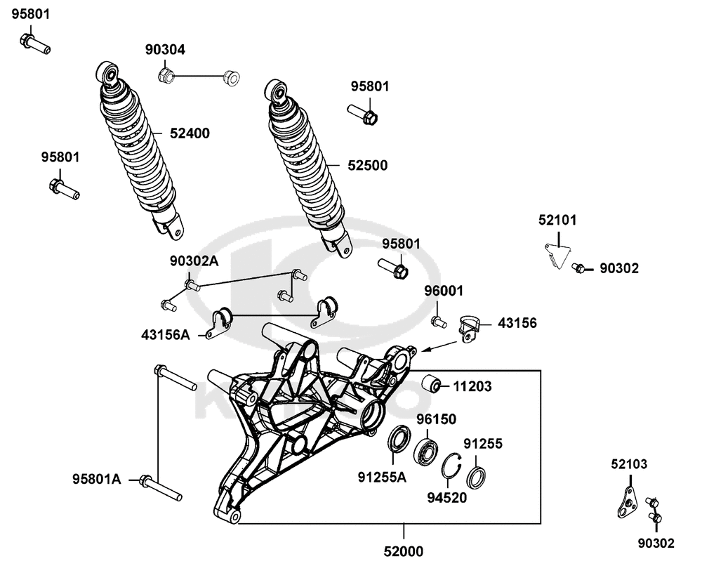 Stoßdämpfer hinten & Schwingarm