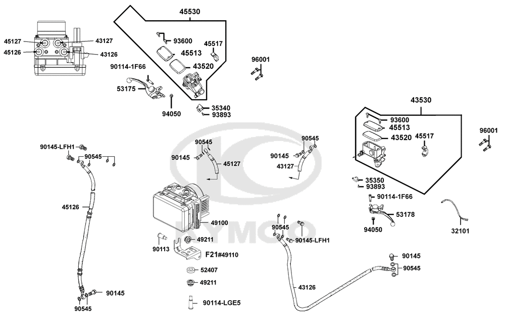 Hauptbremszylinder, Bremsleitungen & Steuergerät ABS