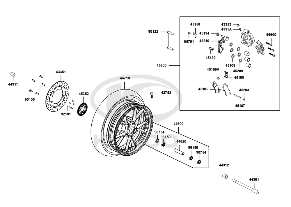Vorderrad mit Bremse