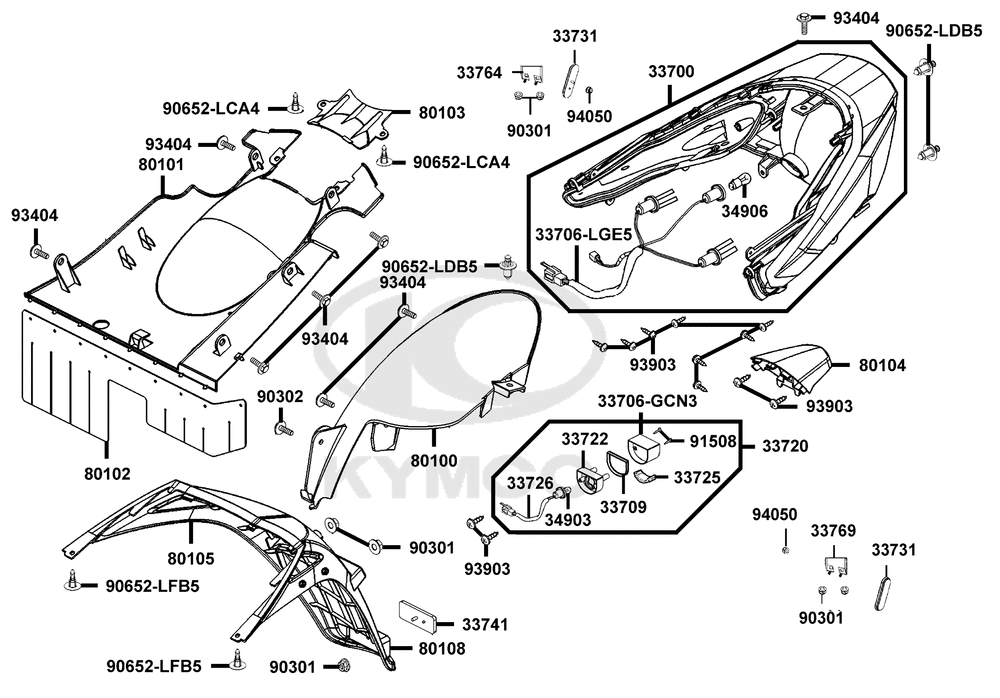 Rücklicht & hintere Radabdeckung
