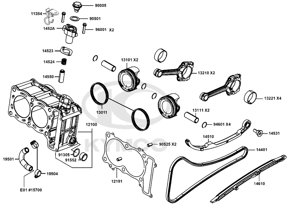 Zylinder, Kolben & Pleuel