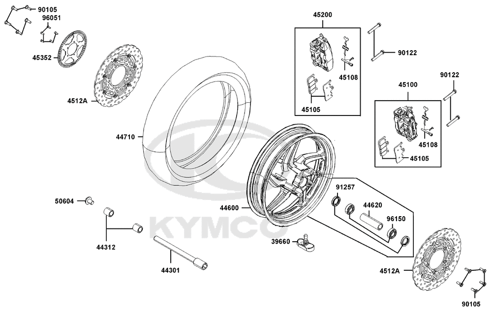 Vorderrad mit Bremse