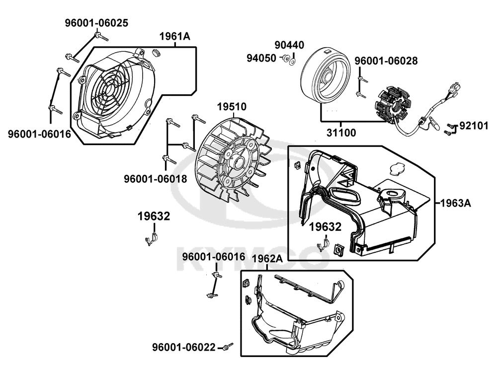 Lichtmaschine & Luftleitblech Zylinderabdeckung