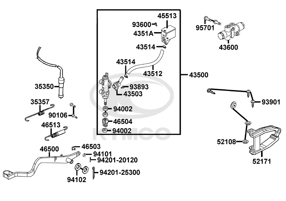 Hauptbremszylinder hinten & Fußb