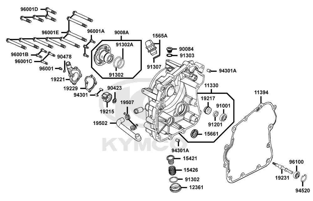 Gehäusedeckel rechts-Wasserpumpe