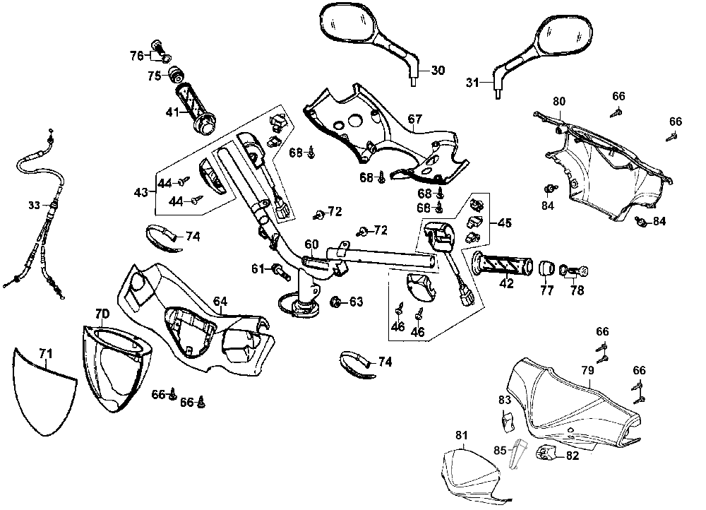Griffe, Spiegel, Lenker & Lenkerverkleidung