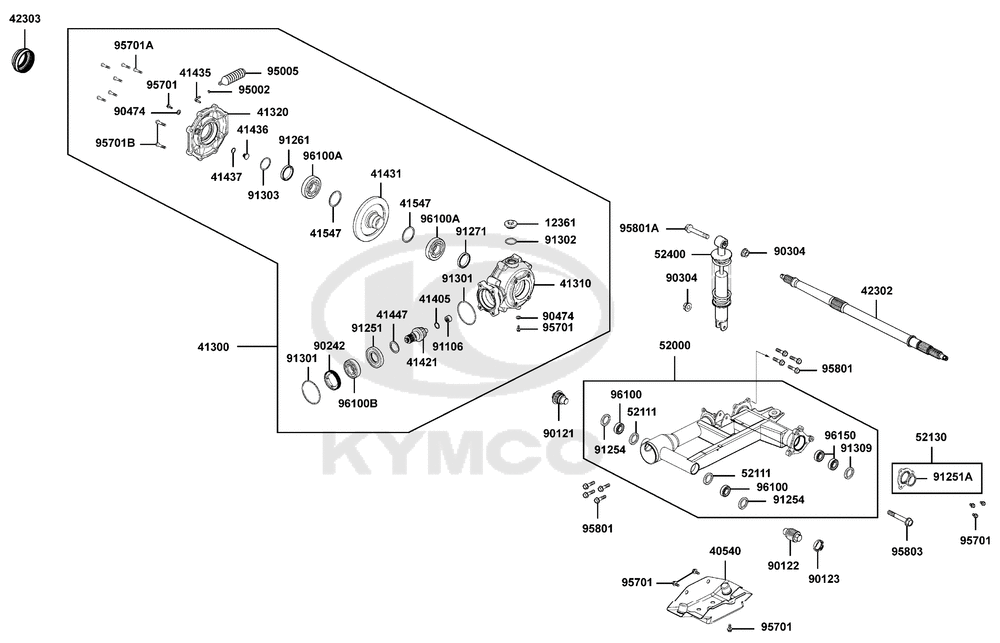 Kardangetriebe-Federbein hinten
