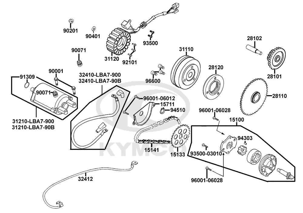 Lichtmaschine, Anlasser & Ölpumpe