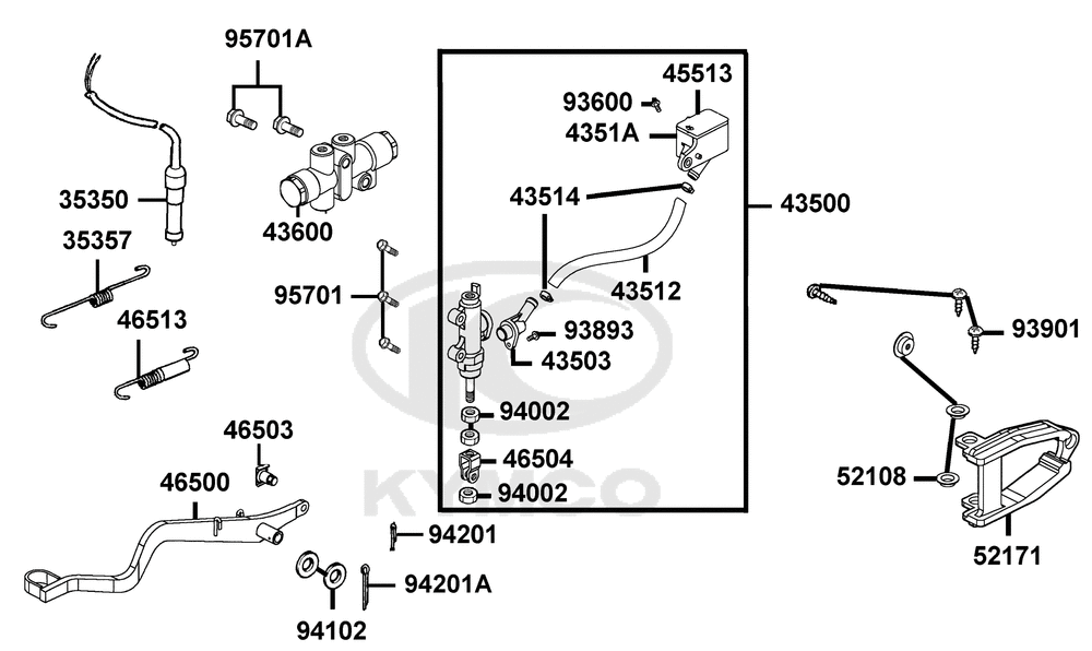 Hauptbremszylinder hinten & Fußbremse