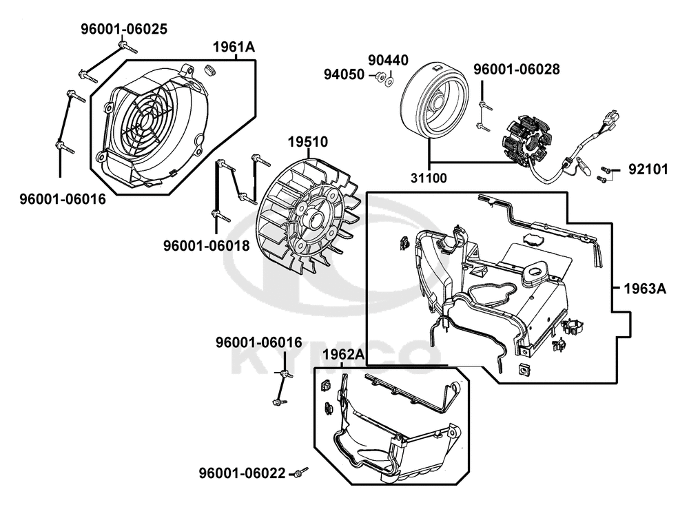 Lichtmaschine & Luftleitblech Zylinderabdeckung