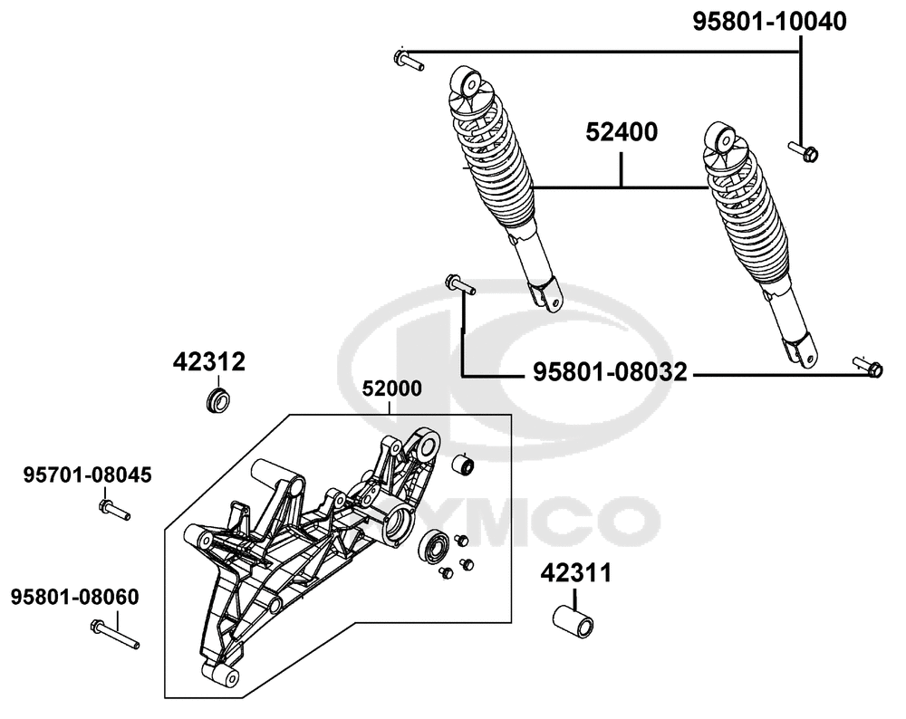 Federbein & Schwingarm hinten