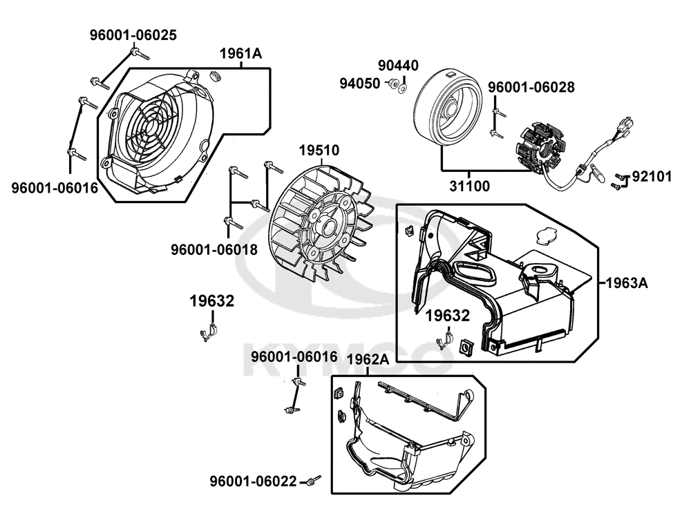 Lichtmaschine & Luftleitblech Zylinderabdeckung